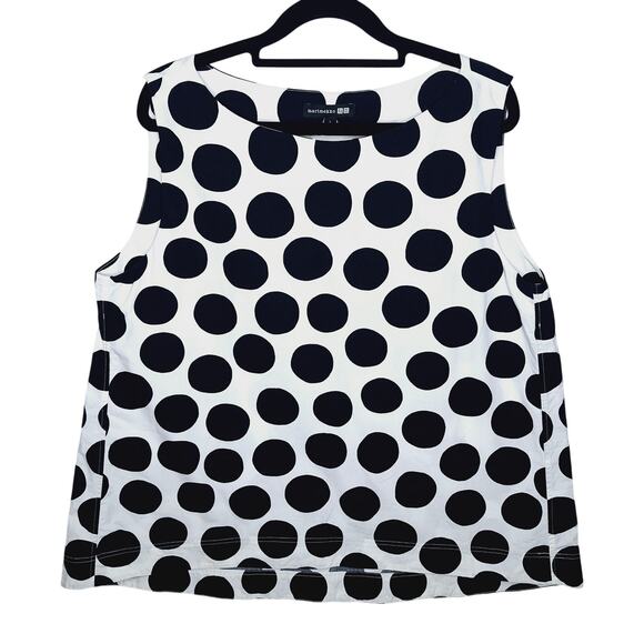 Marimekko for Uniqlo Tops - Marimekko x Uniqlo Polka Dot Top Print Sleeveless Large Black and White Cotton
